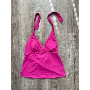 Land's End Sz 6 Halter Tankini Swimsuit Top Two Piece Swimming Pink Magenta